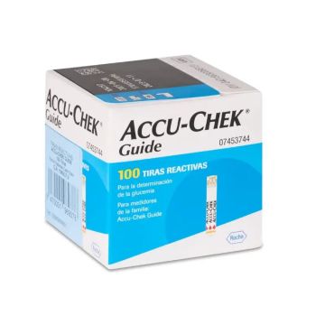 Roche Accu Chek Guide 100 Tiras React Glucemia