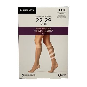 Farmalastic Media Corta Compresión Normal Beige, Talla M