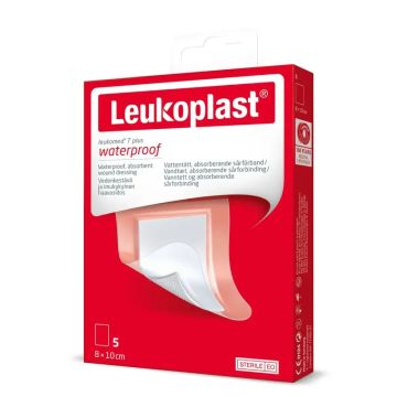 Leukoplast Leukomed T Plus, 8 Cm X 10 Cm, 5 Unidades