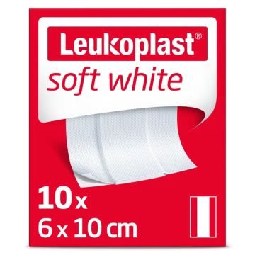 Leukoplast Soft White, 6 Cm X 10 Cm, 10 Unidades