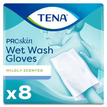 Tena Proskin Manoplas Húmedas, 8 Unidades