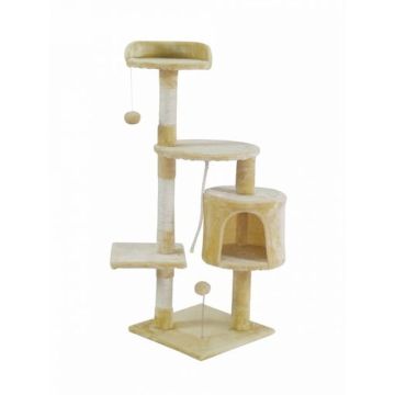Mobiclinic Árbol Rascador Para Gatos Mediano 3 Alturas 40X40X112 Cm BeigeSilvestre