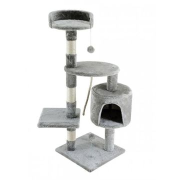 Mobiclinic Árbol Ascador Para Gatos Mediano Rascagatos 3 Alturas 40X40X112 CmGris Claro Silvestre