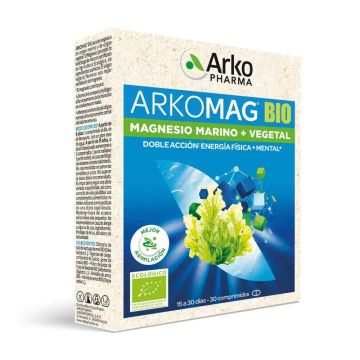 Arkopharma Arkomag BIO Magnesio Marino + Vegetal, 30 comprimidos
