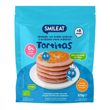 Smileat Mix Tortitas Avena Integral y Arándanos , 125 gr ECO