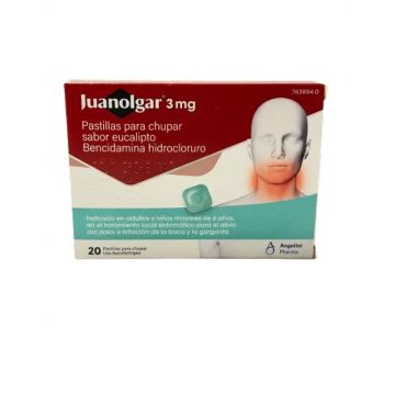 Juanolgar 3 Mg Pastillas Para Chupar Sabor Eucalipto, 20 pastillas