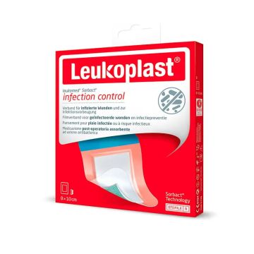 Leukoplast Leukomed Sorbact, 8 Cm X 10 Cm, 3 Unidades