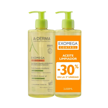 A-Derma Exomega Control Aceite De Ducha Emoliente Anti-Irritación 2 X 500 Ml