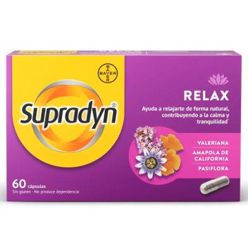 Supradyn Relax, Calma y Tranquilidad con Pasiflora y Valeriana, 60 Cápsulas