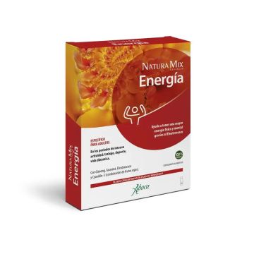 Aboca Natura Mix Advanced Energía Energía Física Y Mental, Con Gynseng, Guaraná,Eleuterococo Y Cyanidin -3, 10 frascos