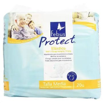 Incopack Febus Absorbente Anatómico Elastico Noche Talla mediana, 20 unidades