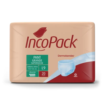 Incopack Pant Absorbente Supernoche Talla Grande , 80 unidades