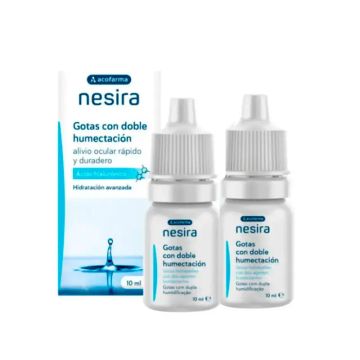 Acofar Nesira Gotas Doble Humectación con Ác. Hialurónico, Pack 2 x 10 ml