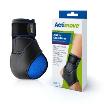 Actimove Tobillera Estabilizadora Con Bandas Cruzadas, Color Negro, TallaUniversal