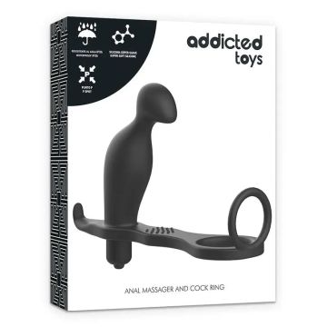 Addicted Toys Plug Anal Con Anillo Silicona Negro Modelo 2