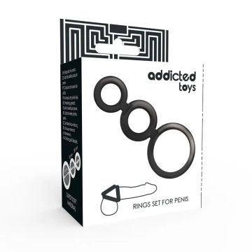 Addicted Toys Set Anillos Pene Y Testiculos - Ahumado