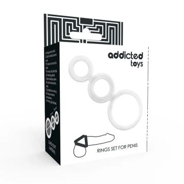 Addicted Toys Set Anillos Pene Y Testiculos Clear