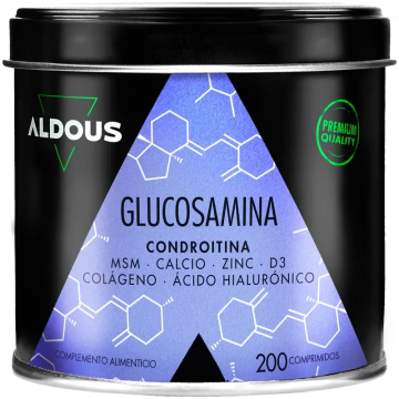 Aldous Bio Glucosamina, Condroitina, Msm, Colágeno, Ácido Hialurónico, Zinc,Calcio Y Vitamina D3 , 200 comprimidos