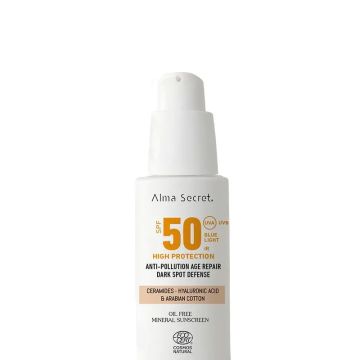 Alma Secret Solar Facial Natural Spf 50 Con Ceramidas, Antimanchas Y Oil-Free(Color: Sand)