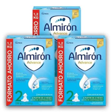 Pack 3 X Almirón Advance Leche de Continuación en Polvo, 1200g