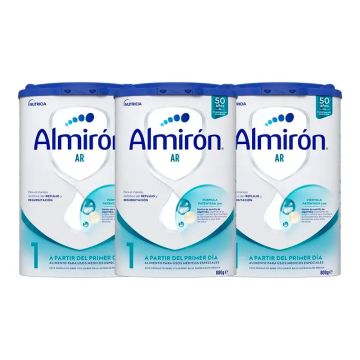 Pack 3 X Almirón AR 1, Leche de Fórmula para Bebé Anti Regurgitación, desdePrimer Día, 800g