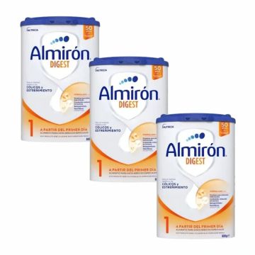 Almirón Advance Digest 1, Leche De Inicio Bebé Anti-Cólico Y Estreñimiento, 3 X800g