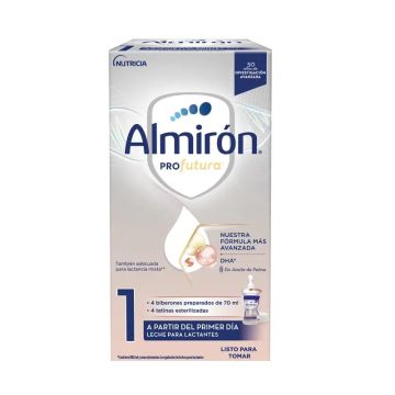 Almirón Profutura 1 Minibiberones, Leche de Inicio Bebé desde el Primer Día,4x70ml, 280ml