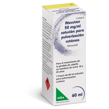 Alocutan 50 mg/ml Minoxidil Solución para Pulverización Cutánea 1 Frasco, 60 ml