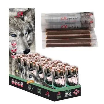 Alpha Spirit Canine Ristra Pato Caja 12X160Gr, snack para perros