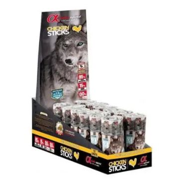 Alpha Spirit Canine Ristra Pollo Caja 12X160Gr, snack para perros