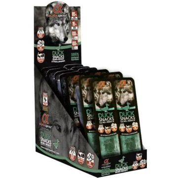 Alpha Spirit Canine Snack Pato Caja 16X35Gr, snack para perros