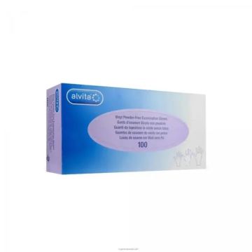 Alvita Guantes De Examen Vinilo Sin Polvo Talla M, 100uds