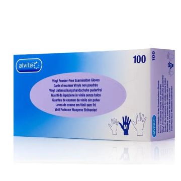 Alvita Guantes De Examen Vinilo Sin Polvo Talla S , 100uds