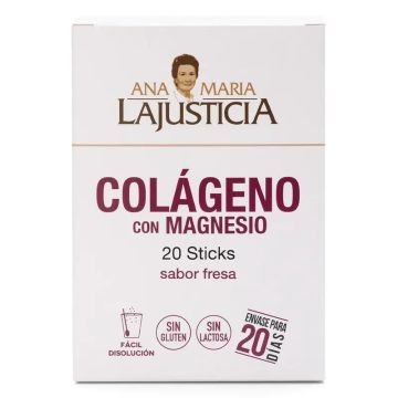 Ana María Lajusticia Colageno Con Magnesio Sabor Fresa , 20 sticks