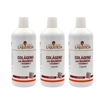 Ana María Lajusticia Colágeno con Magnesio y Vitamina C Sabor Cereza Pack 3 x1000 ml