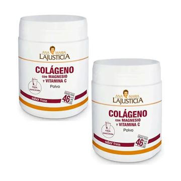 Ana María Lajusticia Colágeno con Magnesio y Vitamina C Sabor Fresa Pack 2 x 350gr