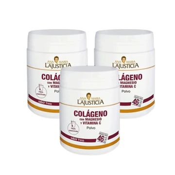Ana María Lajusticia Colágeno con Magnesio y Vitamina C Sabor Fresa Pack 3 x 350gr