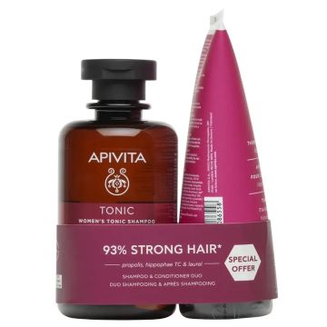 Apivita Champú Tonificante, 250 Ml + Acondicionador Tonificante Mujer, 150 Ml
