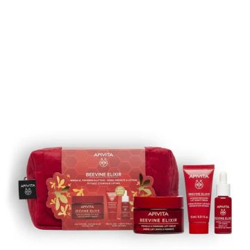 Apivita Cofre - Beevine Elixir Crema Textura Rica + Sérum 10Ml + Crema Noche15Ml, 3 unidades