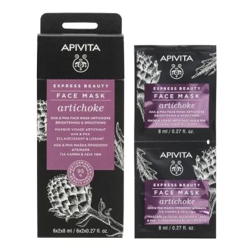 Apivita Express Beauty Mascarilla Iluminadora Y Retexturizante Con Alcachofa ,2x8 ml