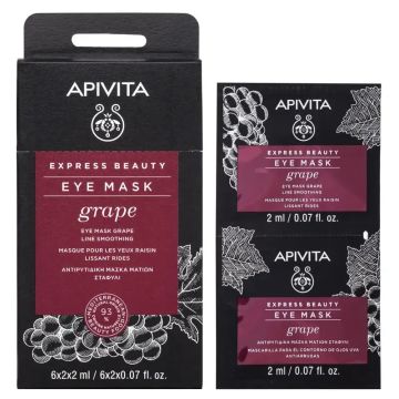 Apivita Express Beauty Mascarilla Para El Contorno De Ojos Con Uva , 2x8 ml