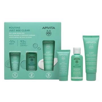 Apivita Just Bee Clear + Gel Limpiador 15Ml + Loción Purificante 50Ml