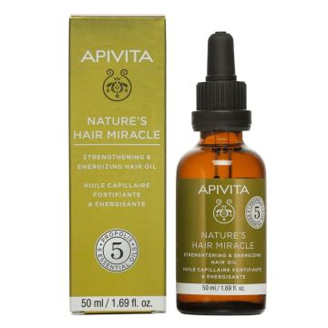 APIVITA Aceite Fortificante y Energizante Para Cuero Cabelludo con Propóleo y 5Aceites Esenciales 50 ml