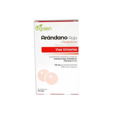 B-Green Arándono Rojo Vías Urinarias 30 cápsulas