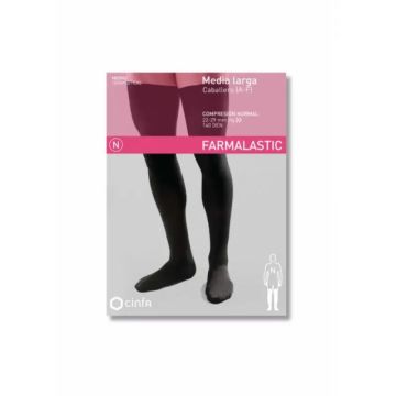 Farmalastic Media Larga Caballero De Compresión Normal, Negro, Talla Pequeña