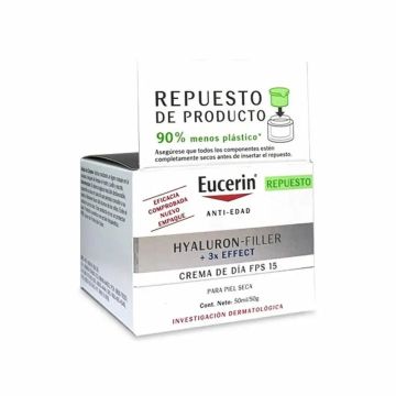 Eucerin Hyaluron Filler Triple Efecto X3 Día Fps 15 Para Piel Seca, 50 ml