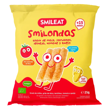 Smileat Smilondas de tomate y queso , 25 gr ECO