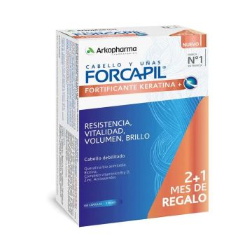Arkopharma Forcapil Fortificante con Keratina 180 Cápsulas Pack 2+1 Arkopharma