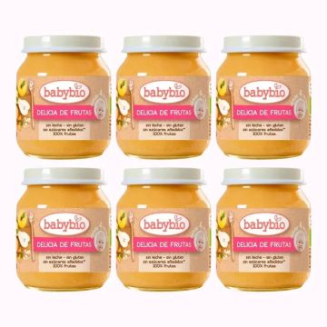 Babybio Delicia de Fruta, Pack 6 x 130 gr