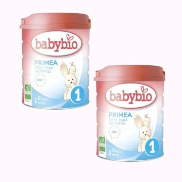 Babybio Primea 1 Leche de Vaca Lactantes 0-6 Meses, Pack 2 x 800 gr